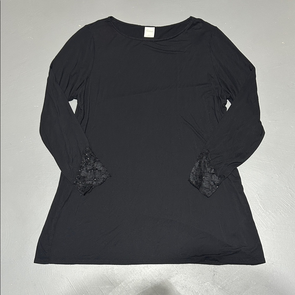 Soma Luxuriously Soft and Stretchy Black Long Sleeve Shirt (Women’s Size Large)